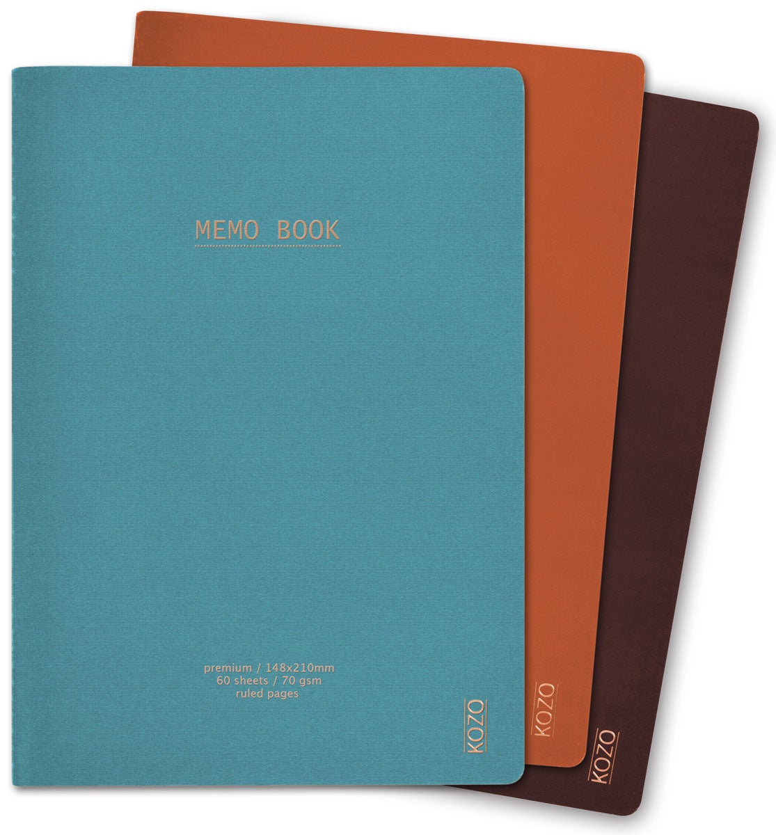 Notatbok Kozo Coffee A5 Bric Steel Blue (3Pk)