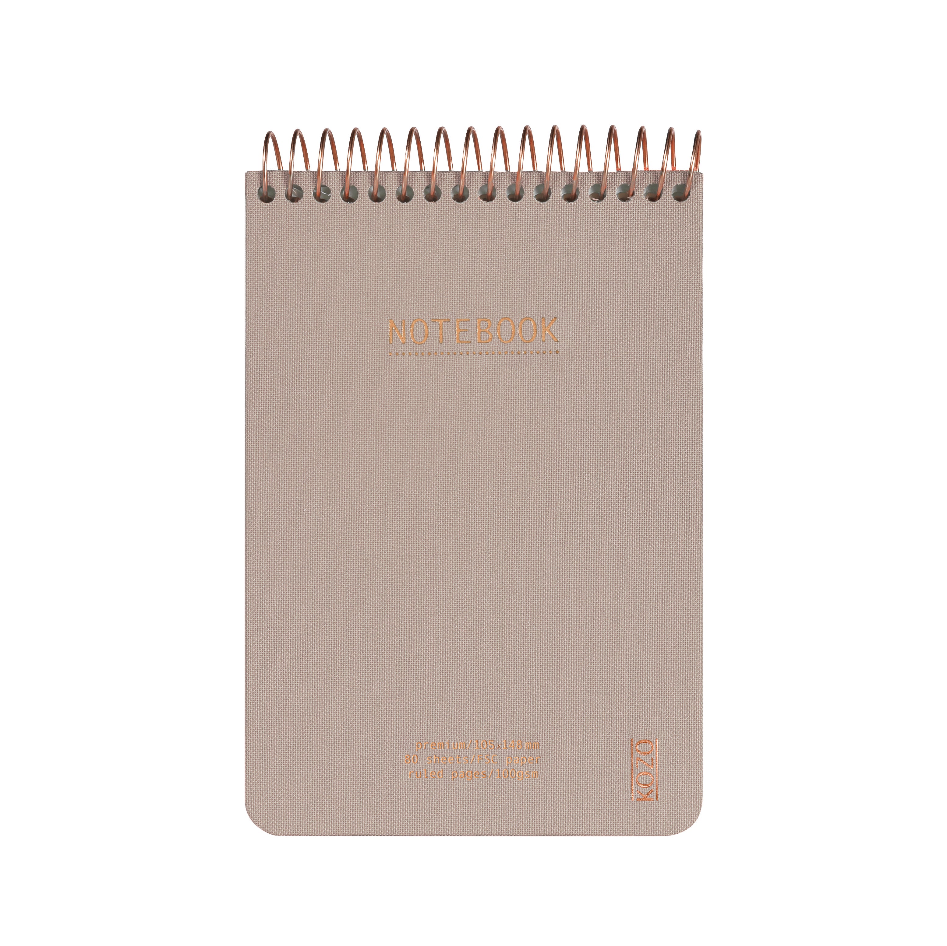 Notatbok m/spiral Kozo premium A6 Sand
