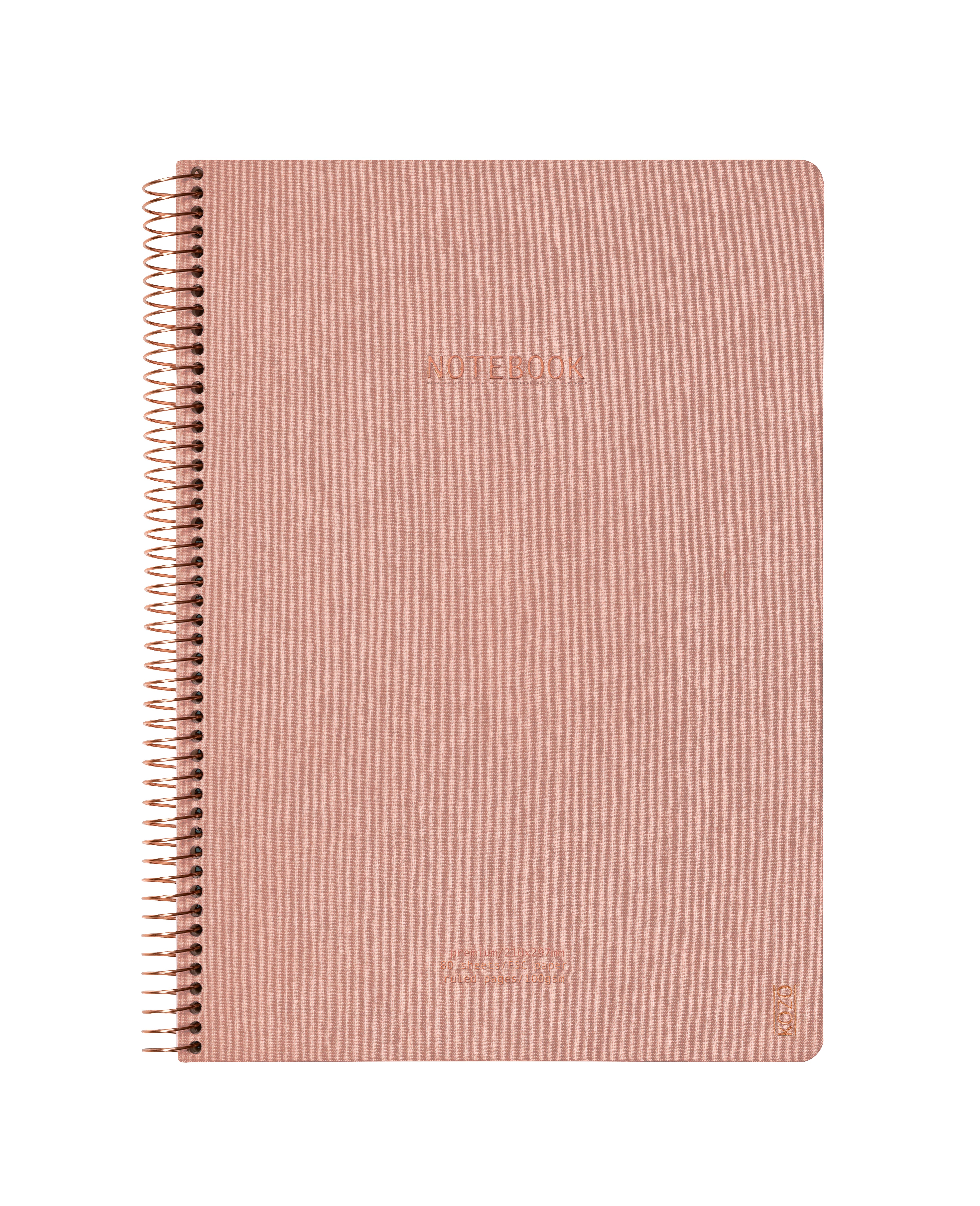 Notatbok m/spiral Kozo premium A4 Muted Blush