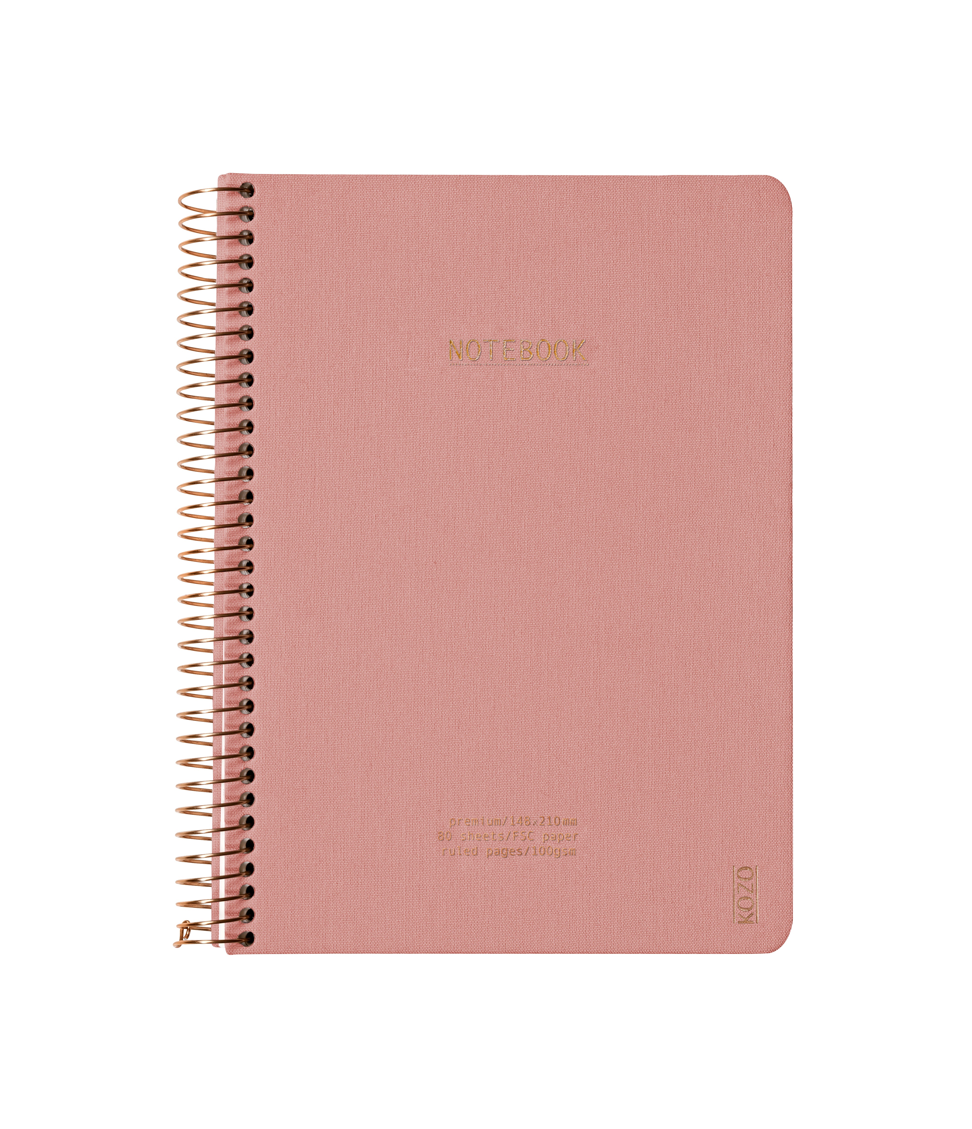 Notatbok m/spiral Kozo premium A5 Muted Blush