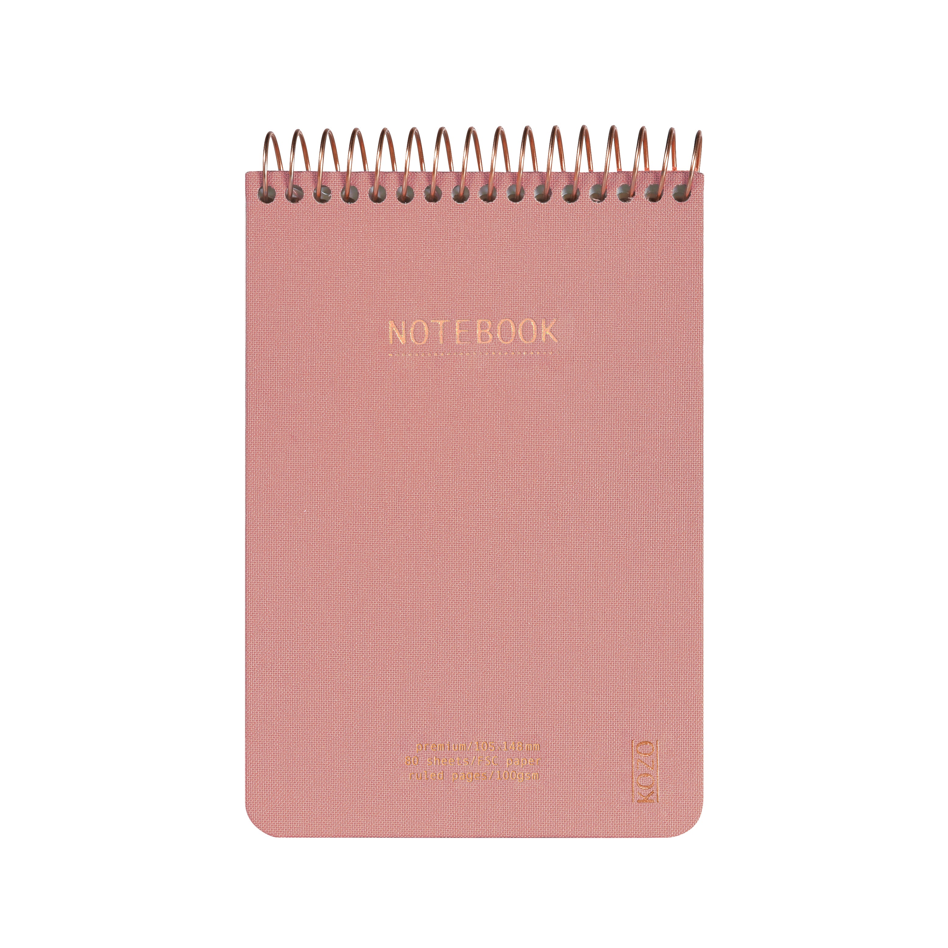 Notatbok m/spiral Kozo premium A6 Muted Blush