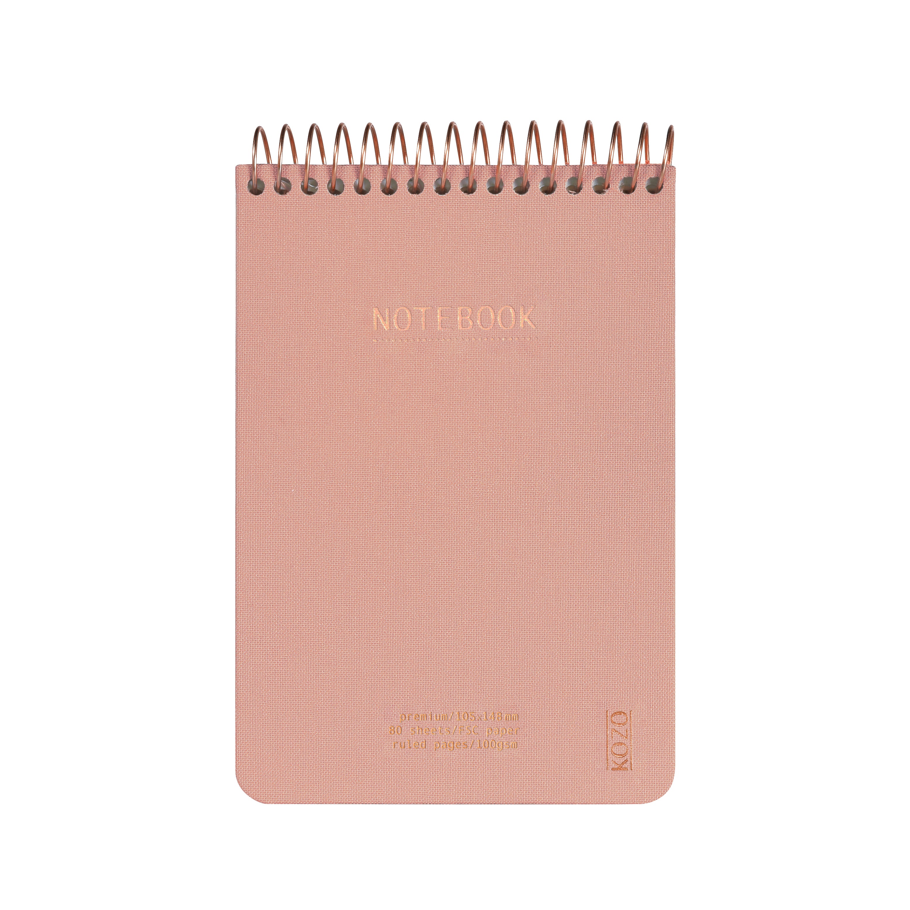 Notatbok m/spiral Kozo premium A6 Muted Blush