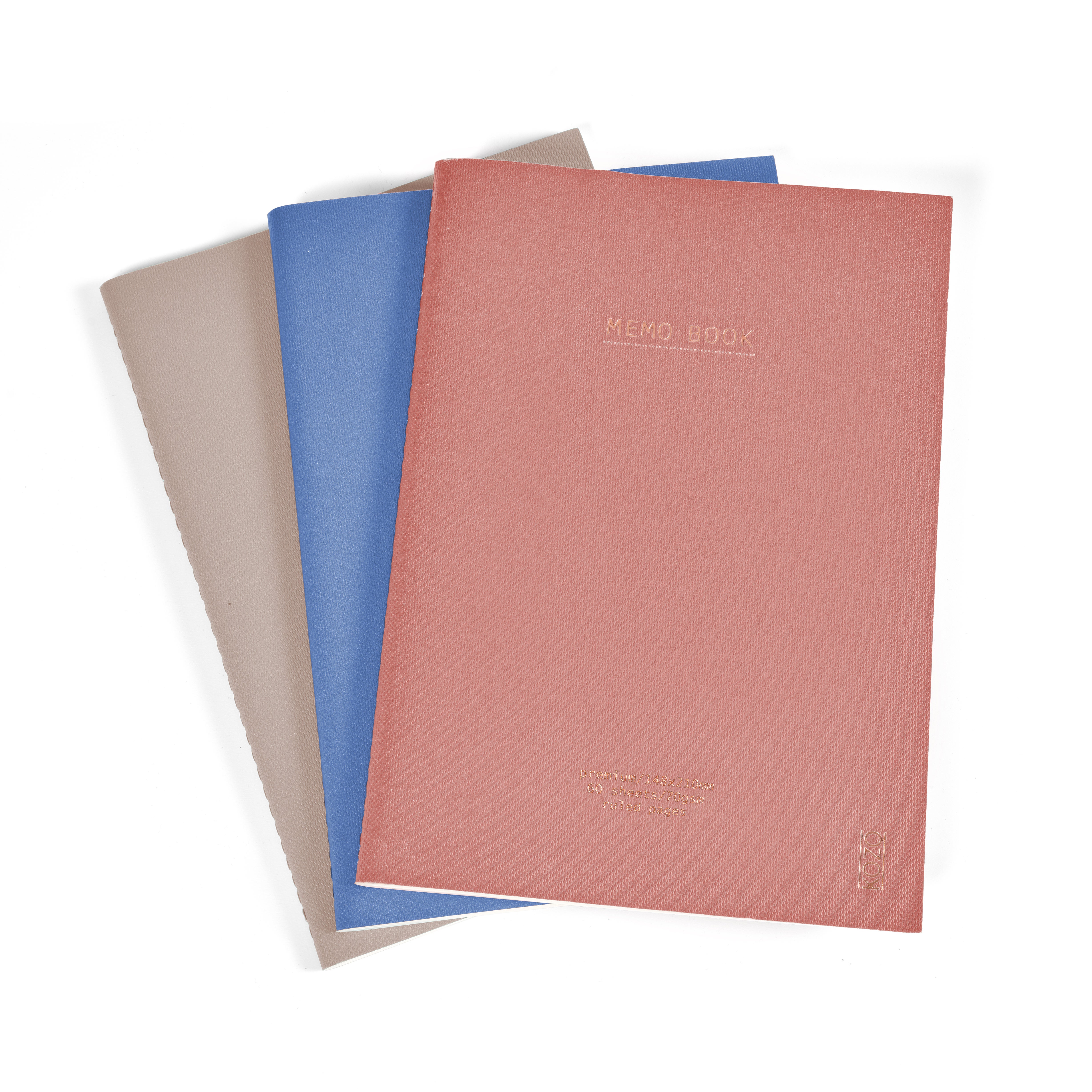 Notatbok Kozo Sand Wind Blush A5 (3pk)