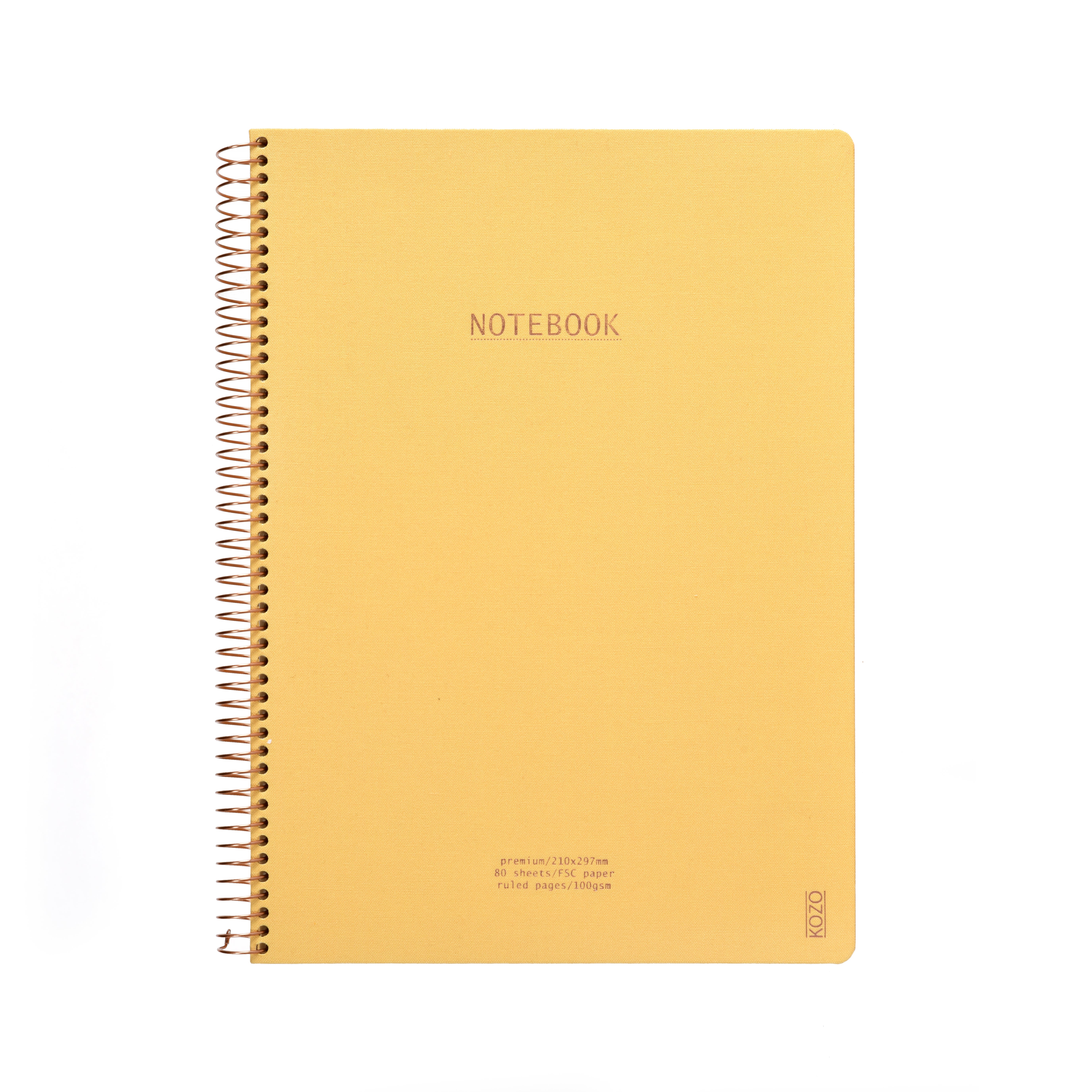 Notatbok m/spiral Kozo Premium A4 Honey
