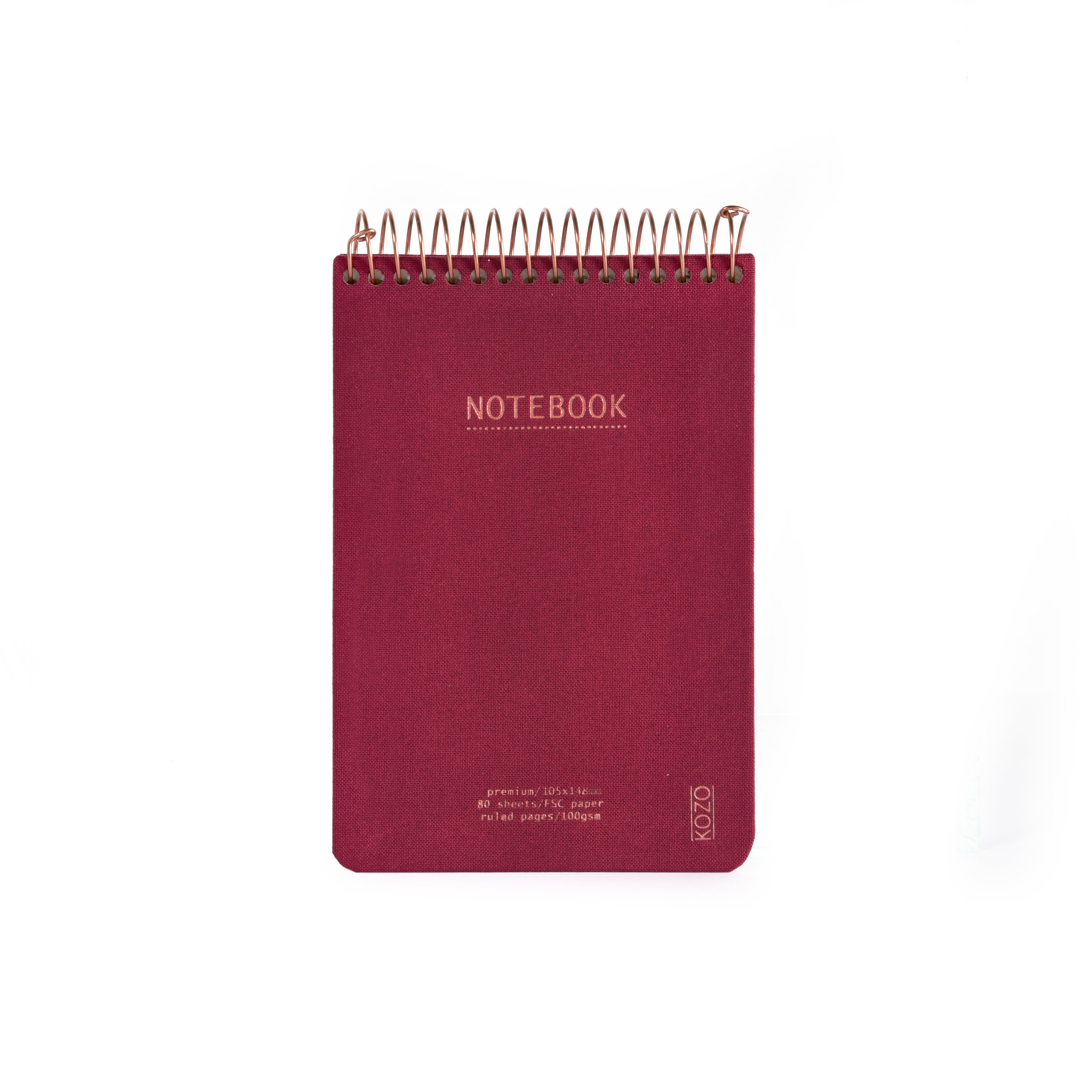 Notatbok m/spiral Kozo Premium A6 Berry