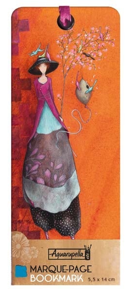 Bokmerke m/fløyelsbånd 55x140 G.Boissonnard oransj