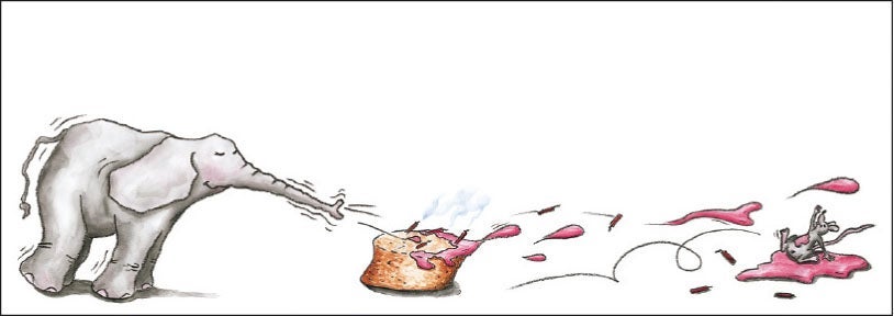 Klaffekort Elefantmus og kake