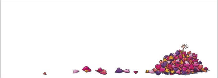 Klaffekort En haug av hjerter