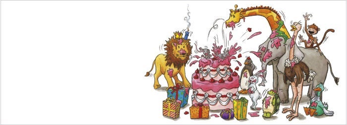 Klaffekort Mus i bursdagskake