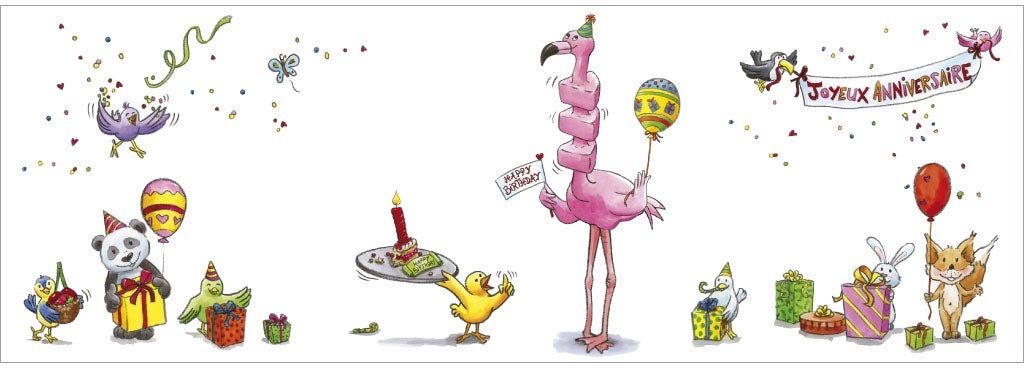 Klaffekort Flamingo i bursdag