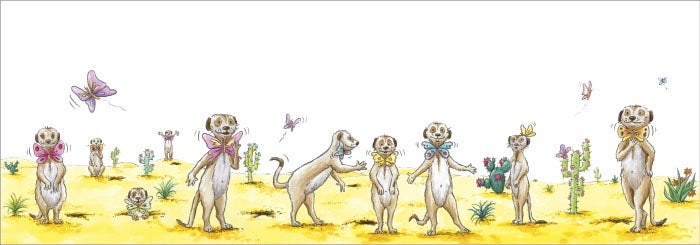 Klaffekort Surikater og sommerfugler