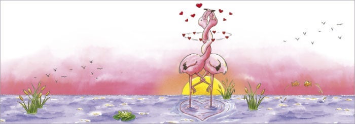 Klaffekort Rosa flamingoer