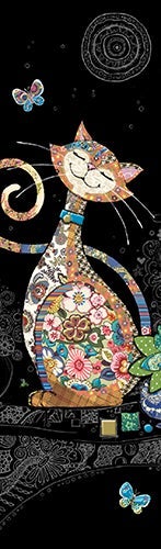 Bokmerke Bug Art smilende katt - 5x17cm