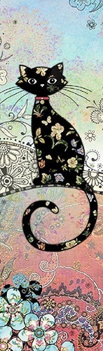 Bokmerke Bug Art dekorert katt - 5x17cm