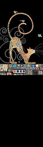 Bokmerke Bug Art katt m/lang hale - 5x17cm