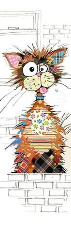 Bokmerke Bug Art bustete katt - 5x17cm