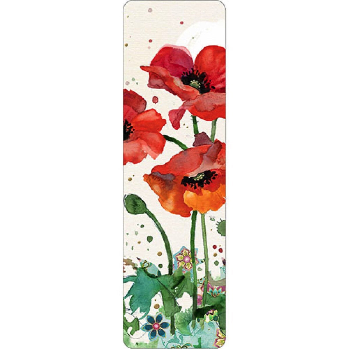 Bokmerke 5x17cm Bug Art røde valmuer