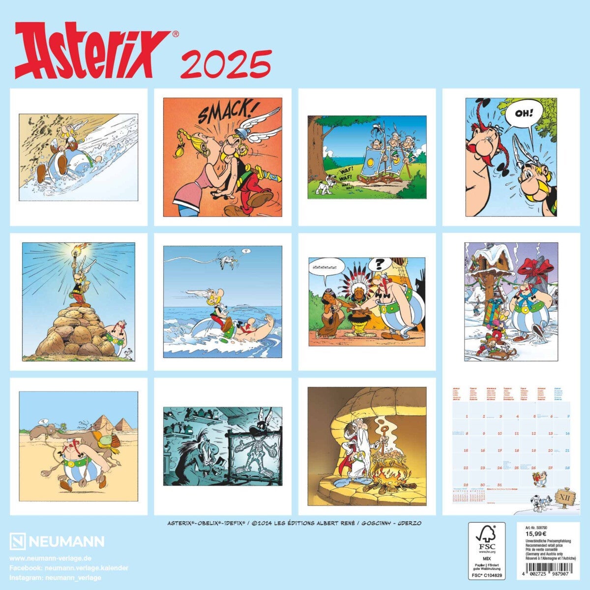 Kalender 2025 Asterix 30x30cm
