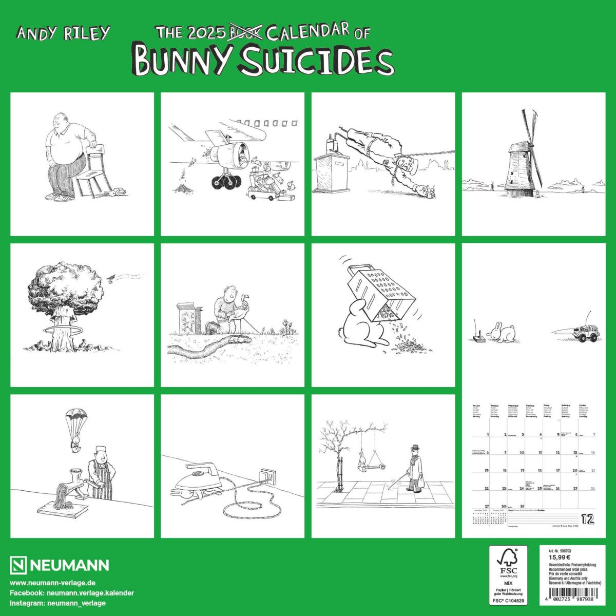 Kalender 2025 Bunny Suicides 30x30cm