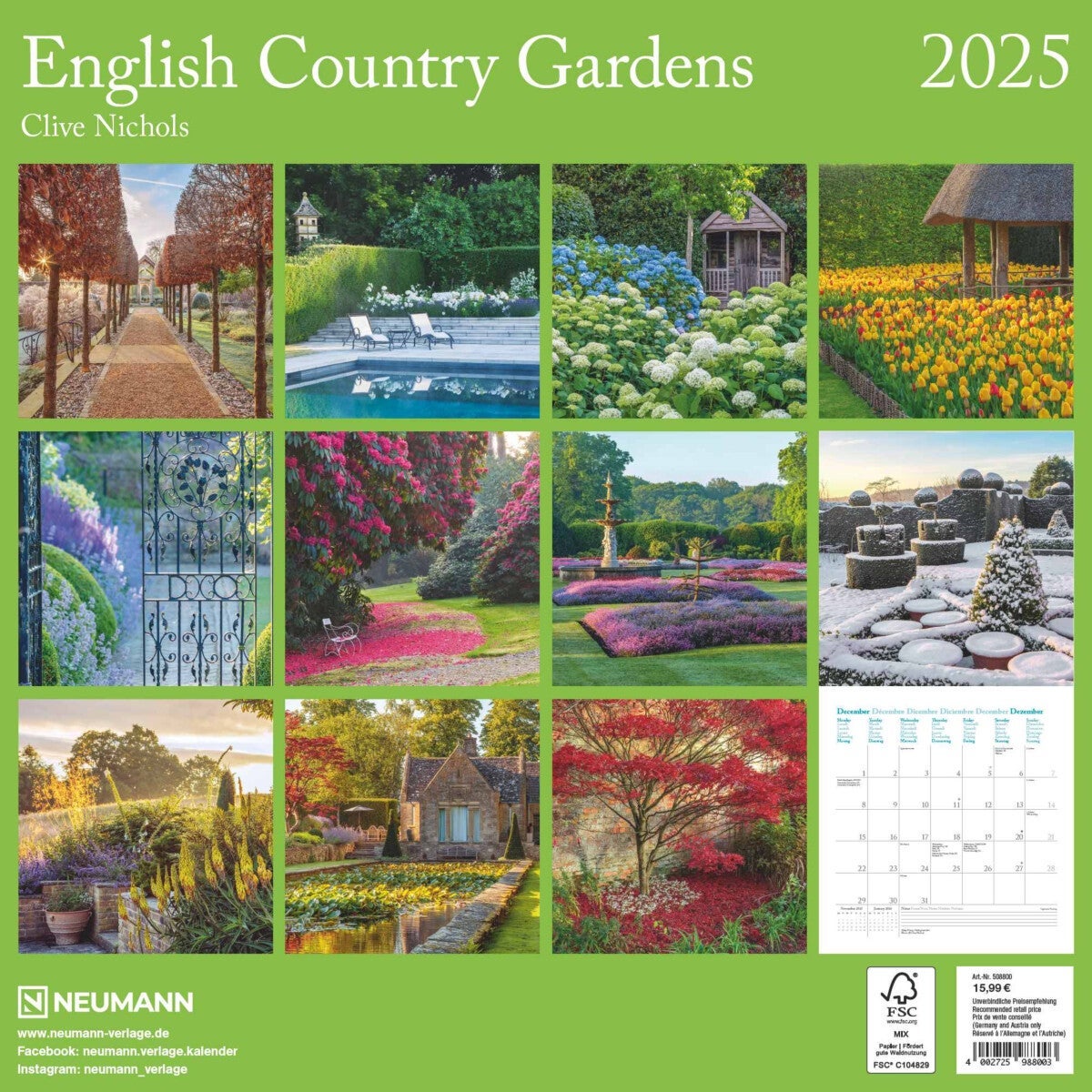 Kalender 2025 Country Gardens 30x30cm