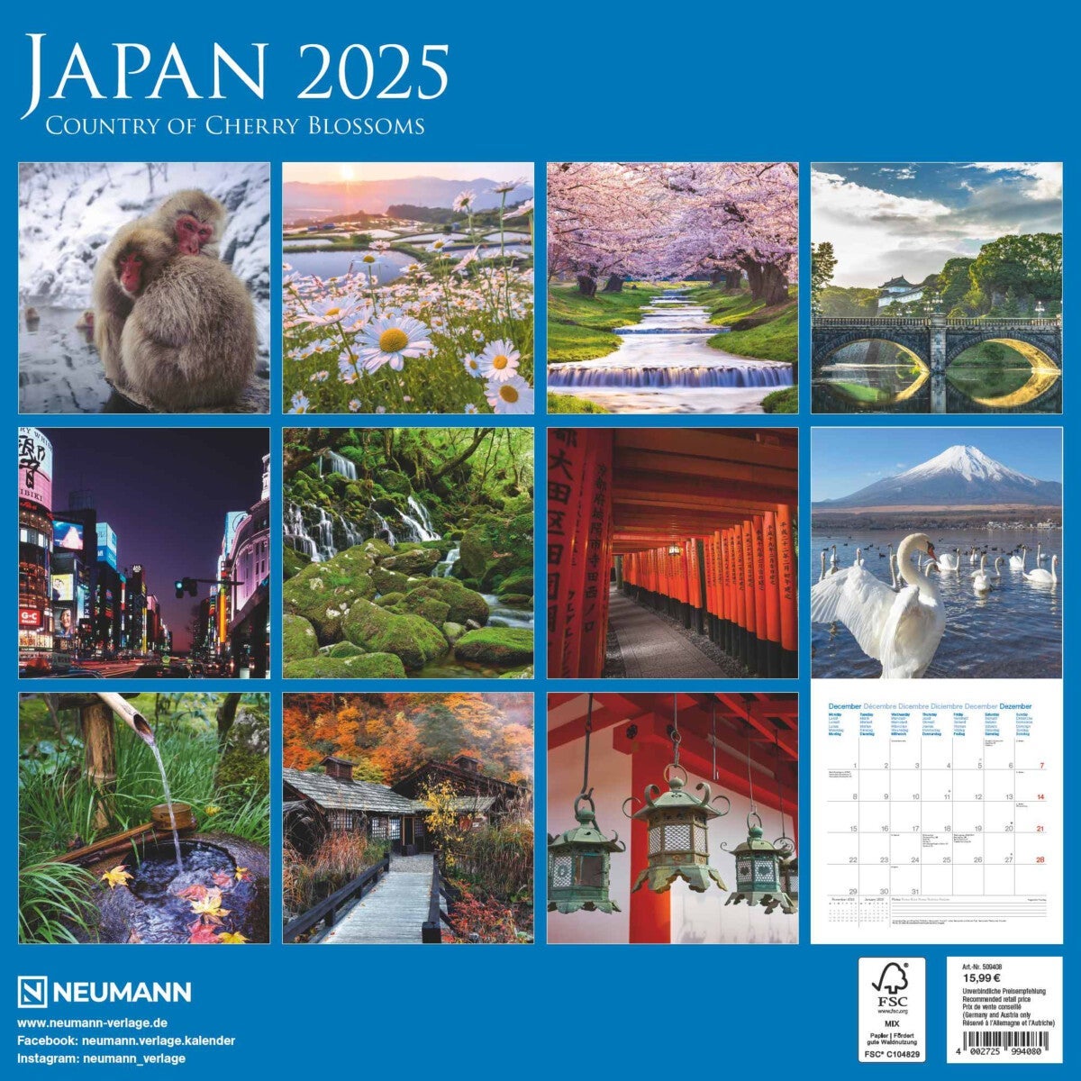 Kalender 2025 Japan 30x30cm