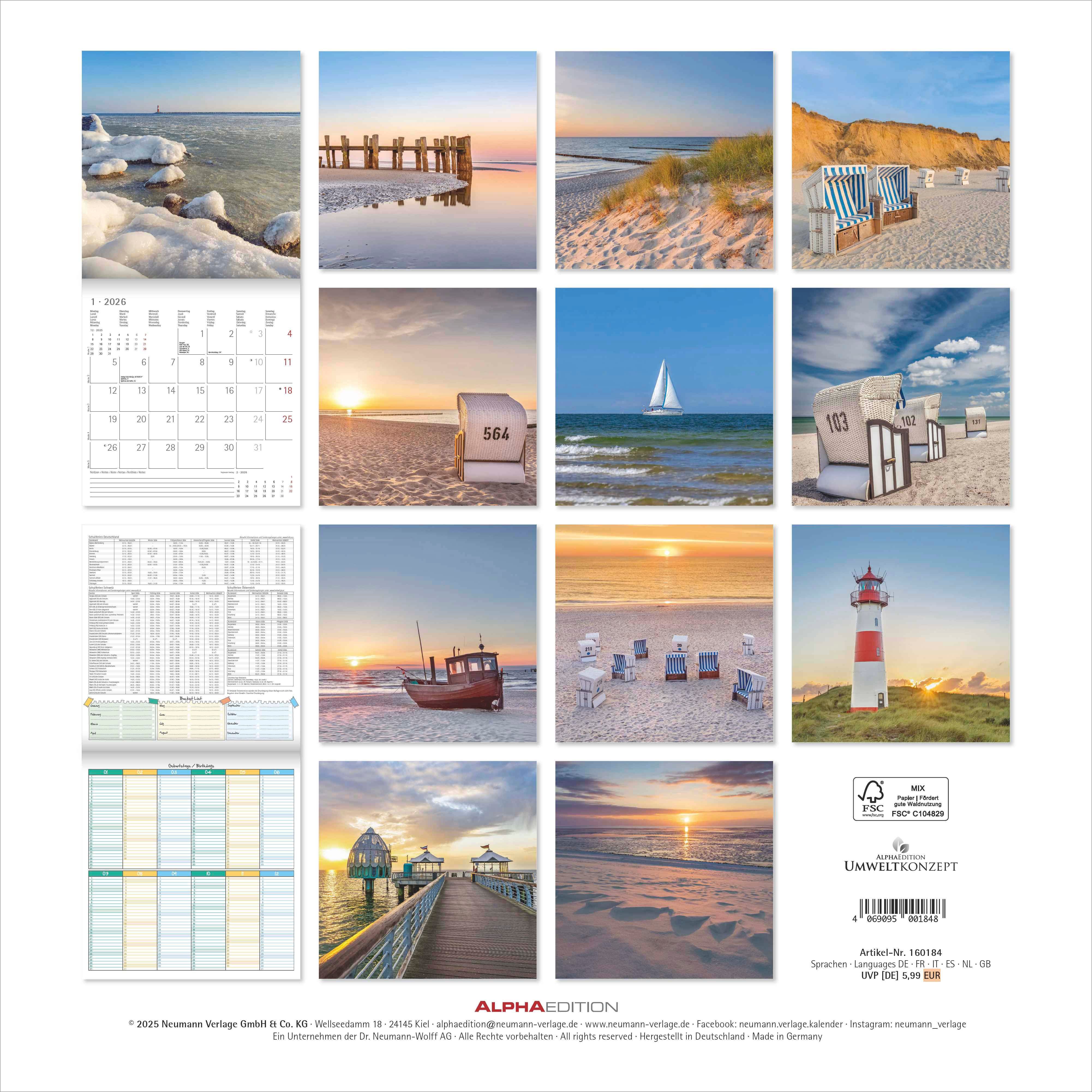 Kalender 2026 30x30 Sea View