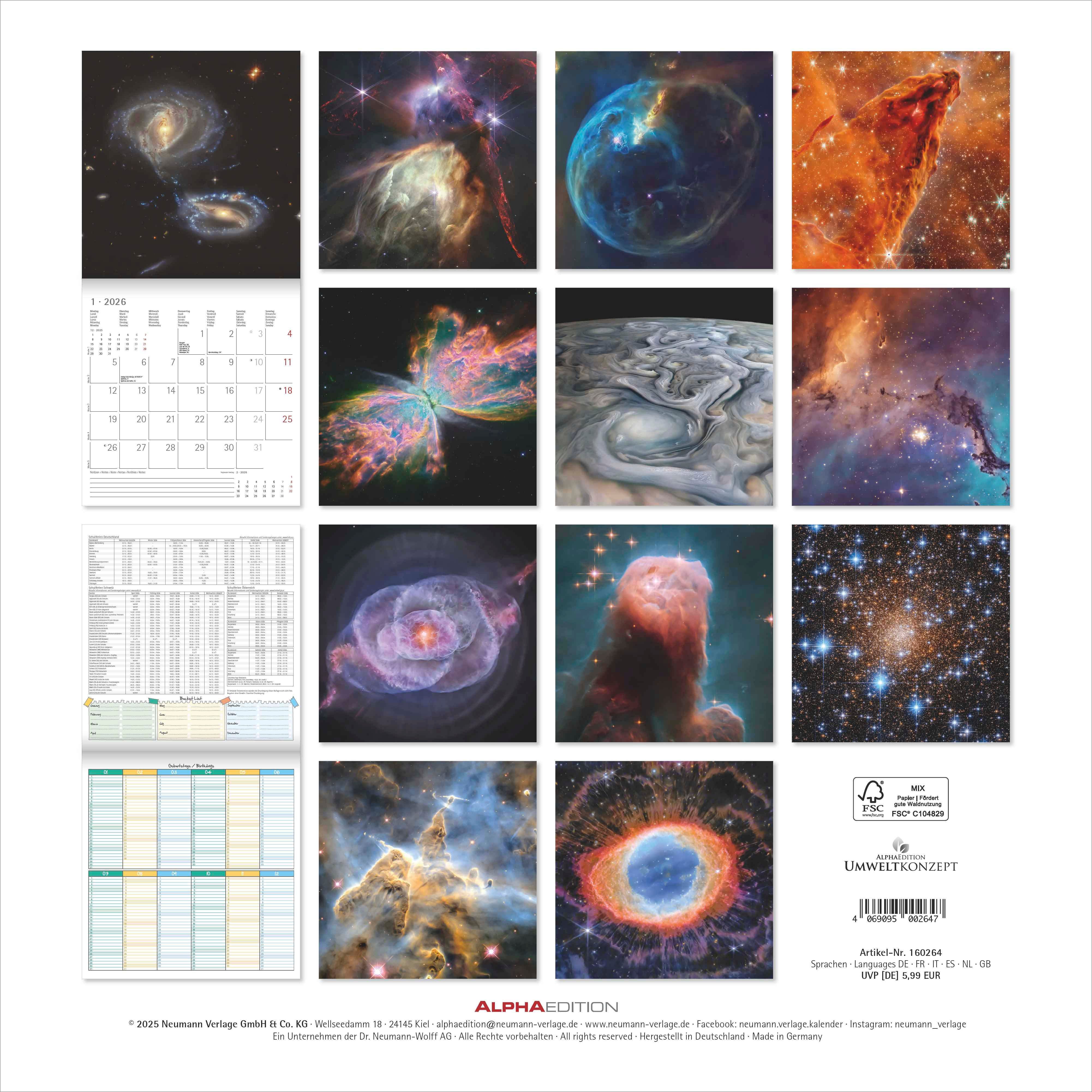 Kalender 2026 30x30 Space