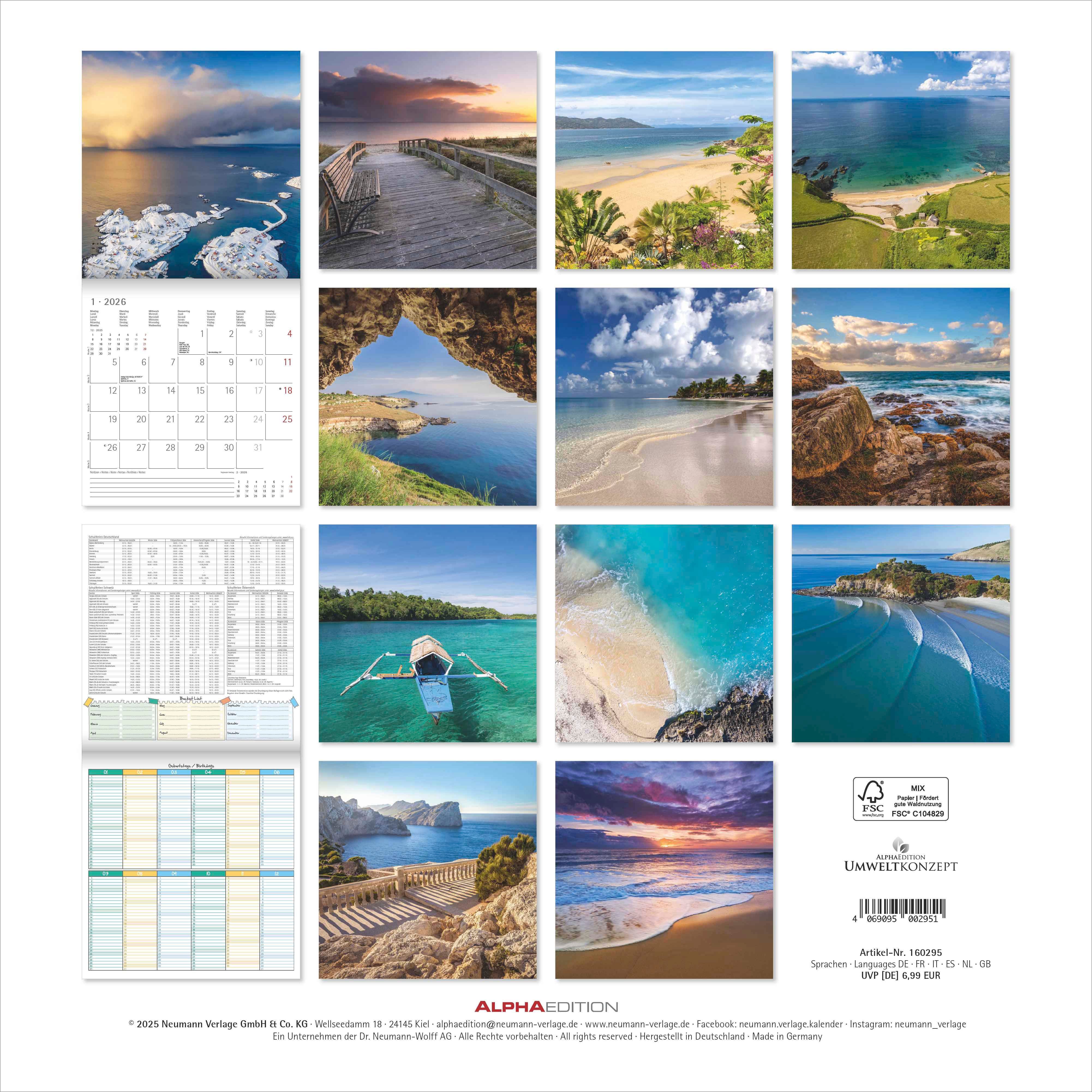 Kalender 2026 30x30 By The Sea