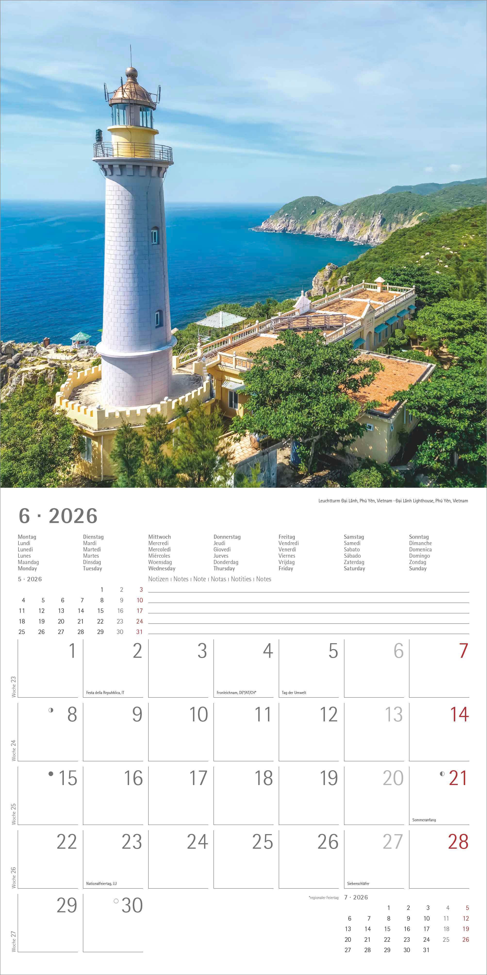Kalender 2026 30x30 Lighthouses