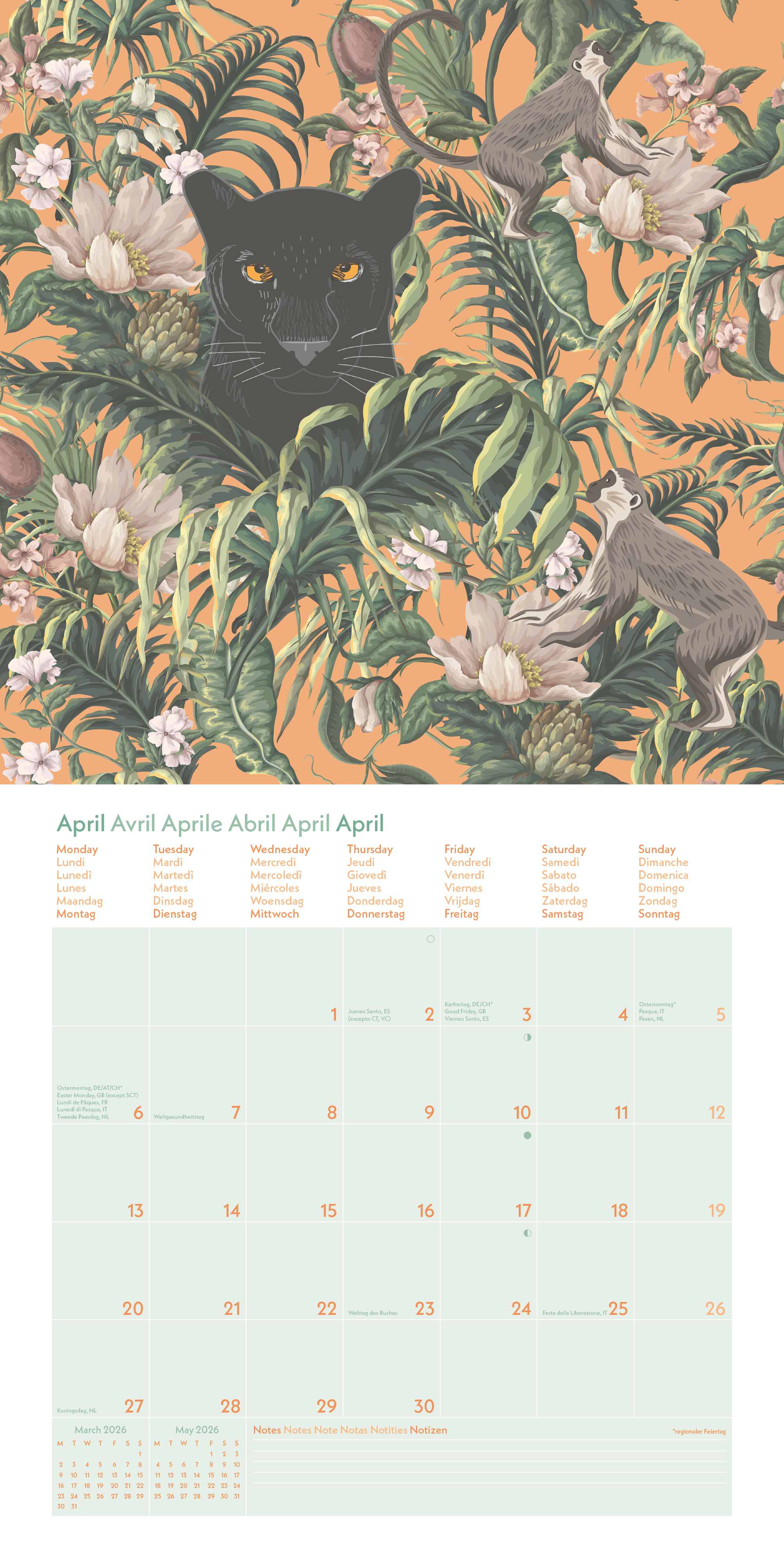 Kalender 2026 GreenLine 30x30 Jungle