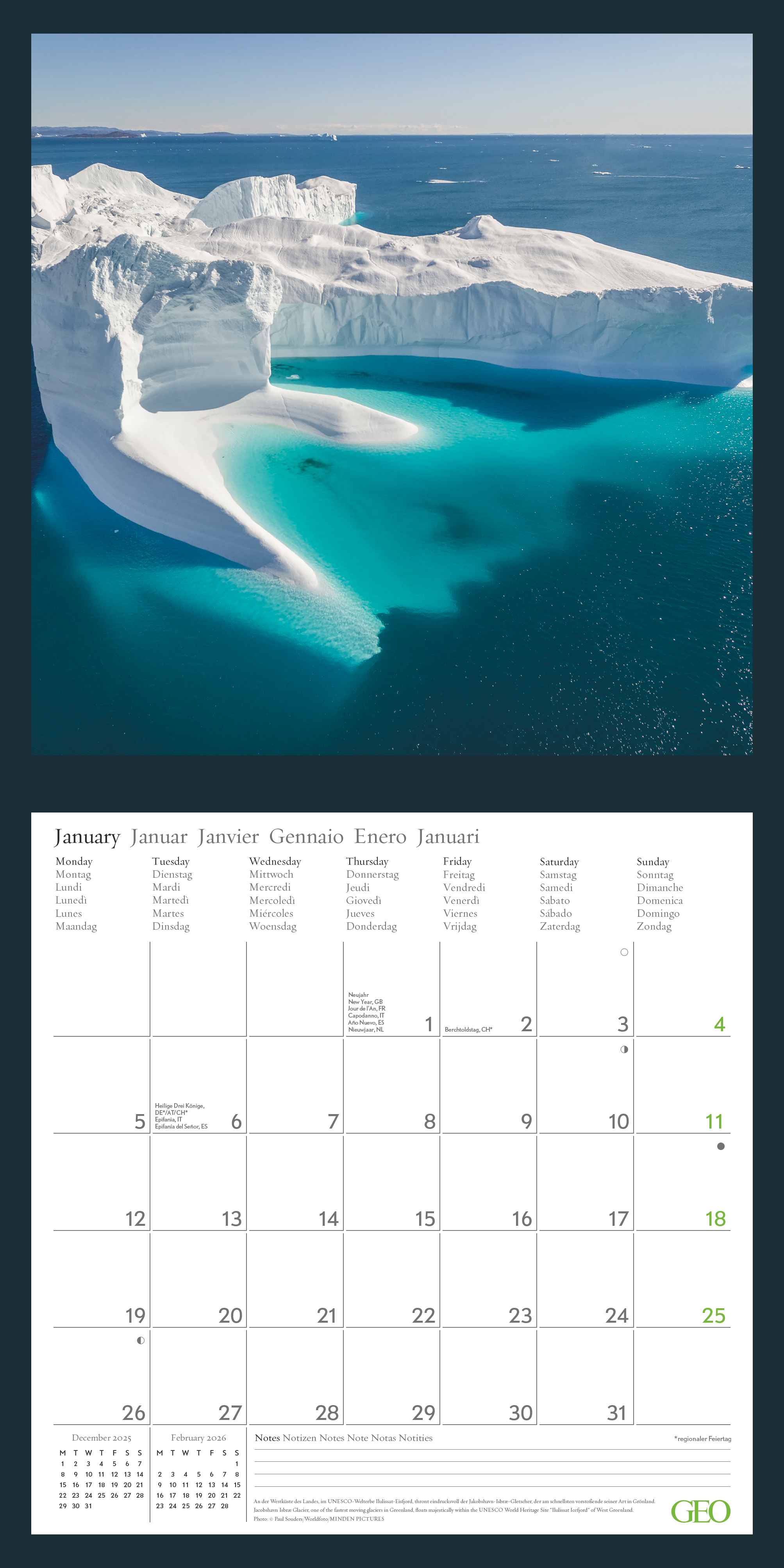 Kalender 2026 30x30 GEO Beautiful World