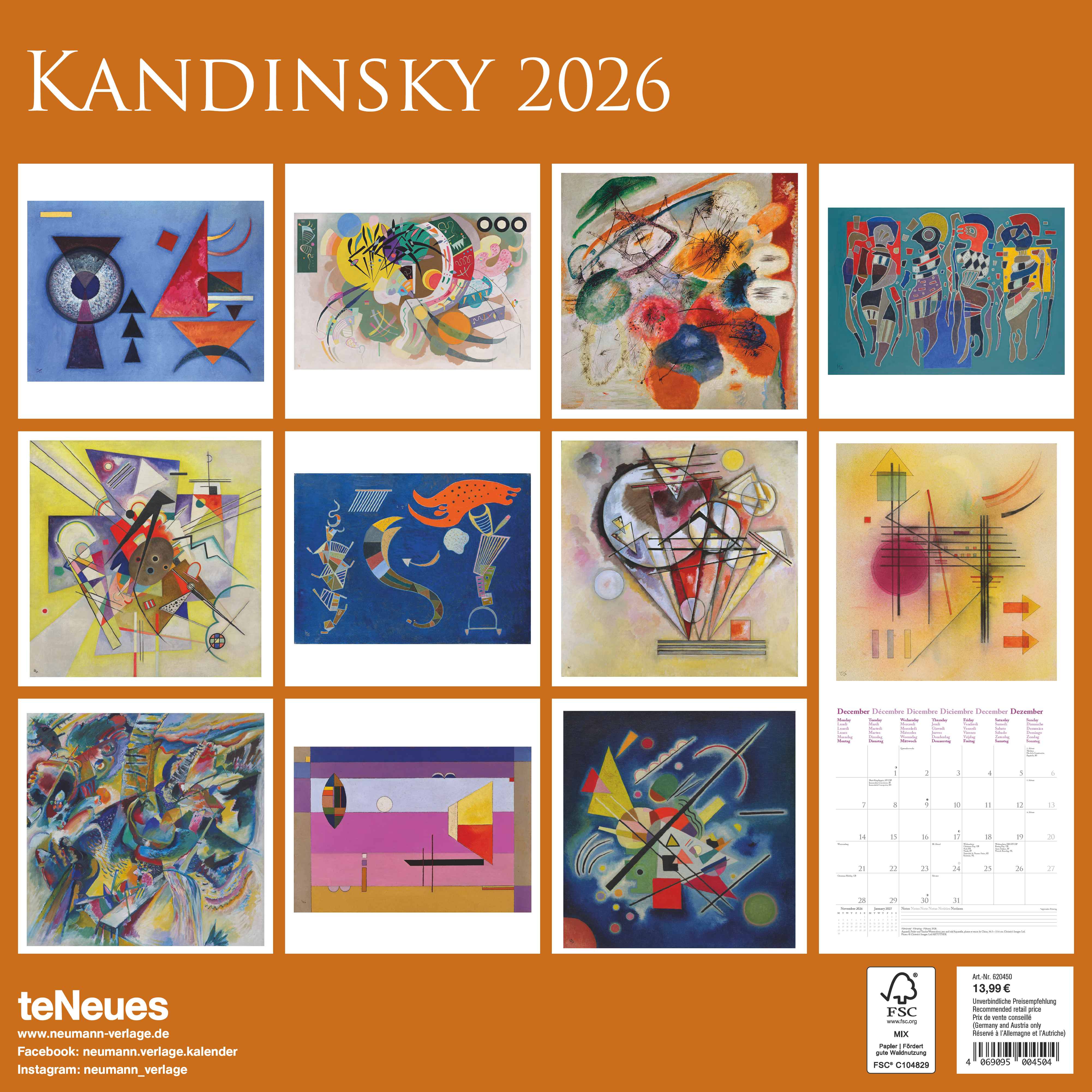 Kalender 2026 30x30 Kandinsky