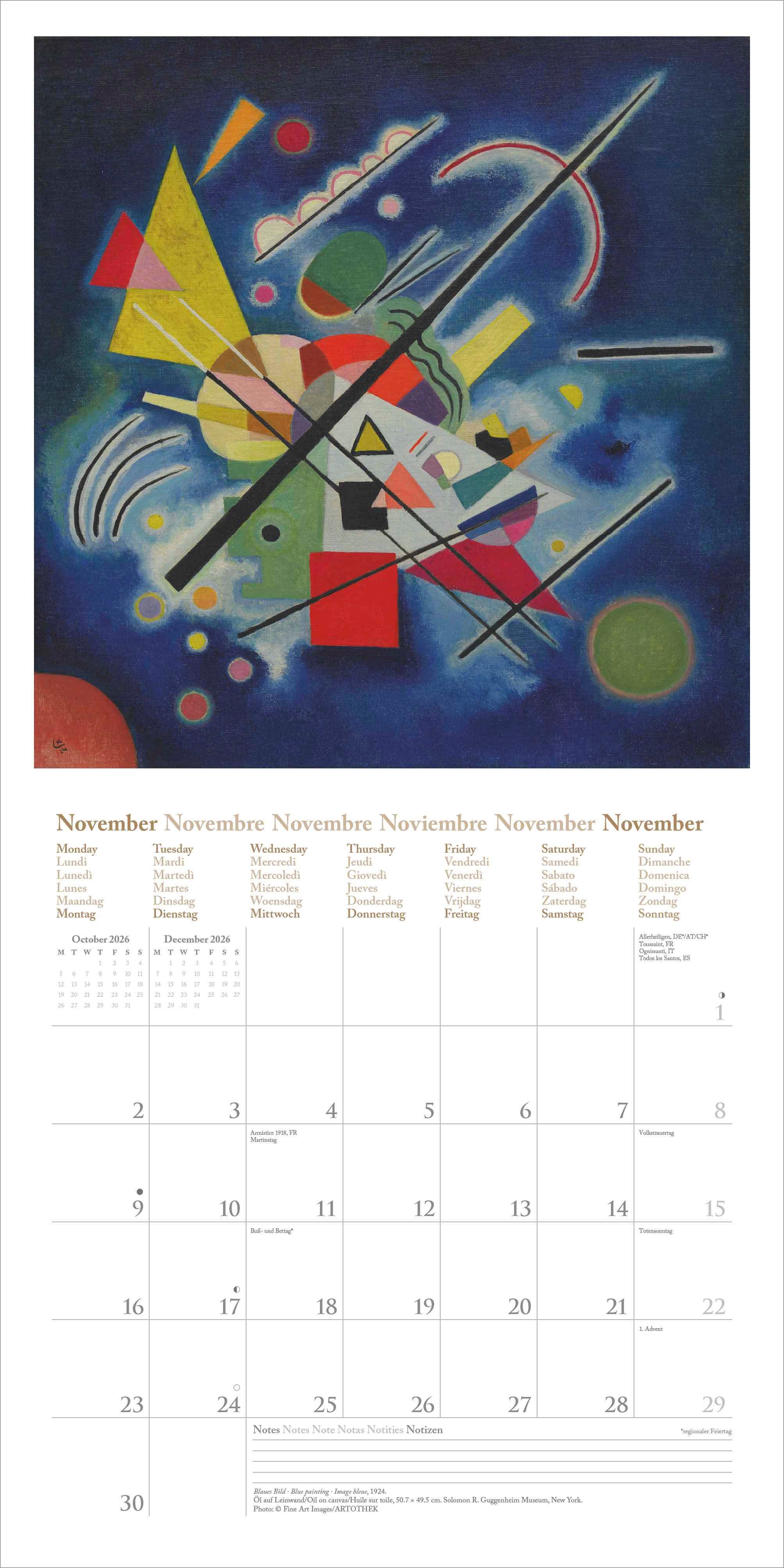 Kalender 2026 30x30 Kandinsky