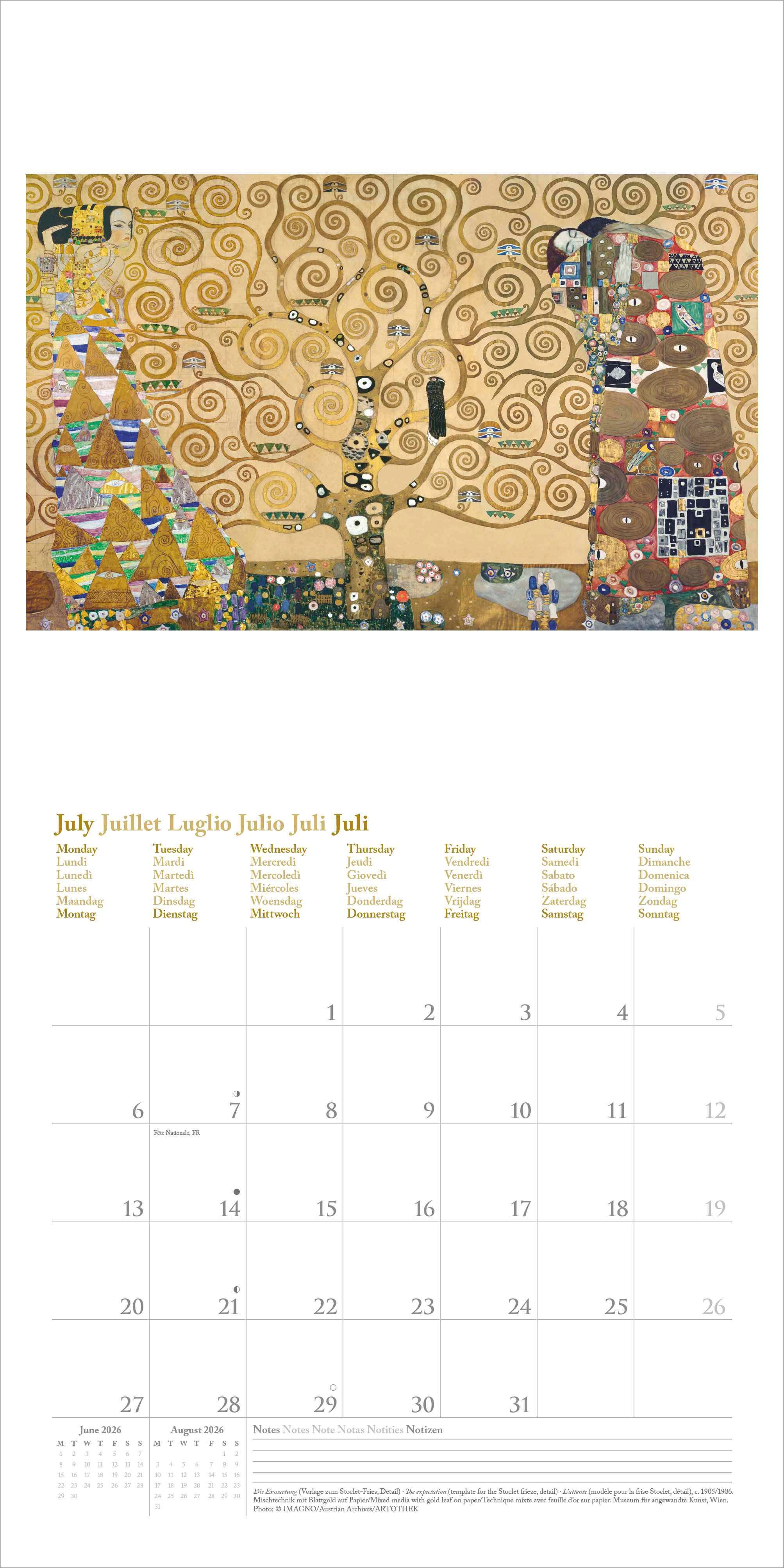Kalender 2026 30x30 Gustav Klimt