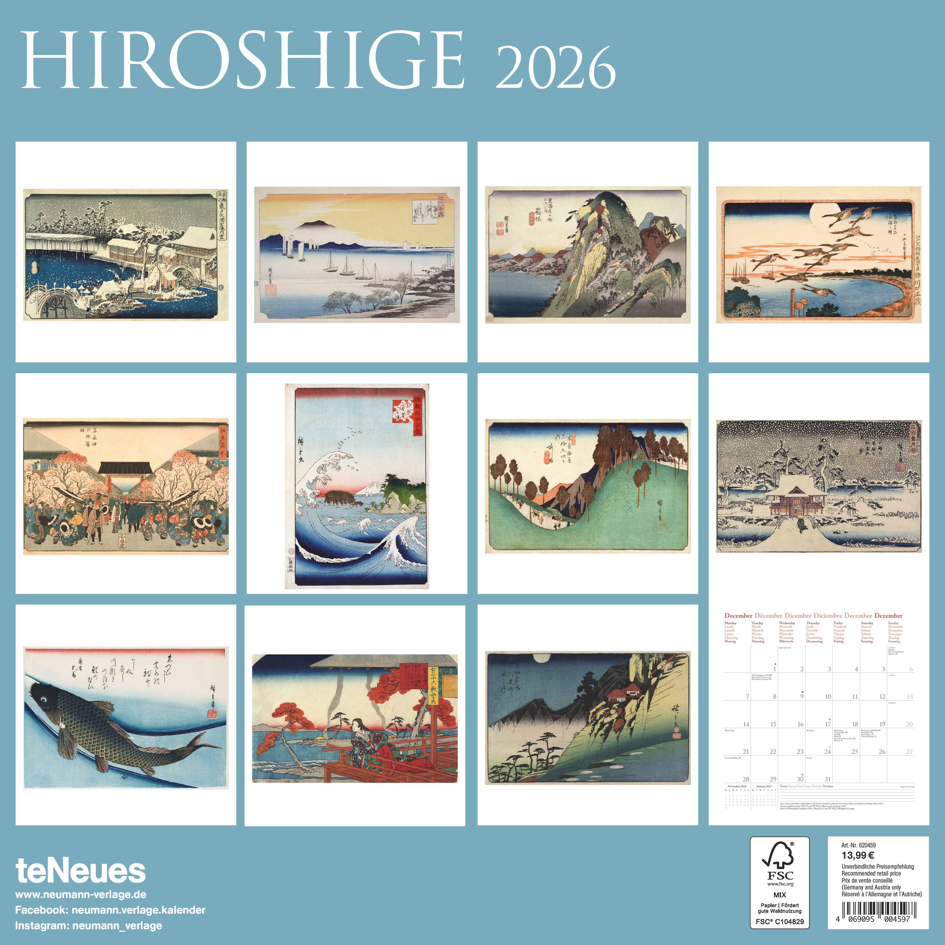 Kalender 2026 30x30 Hiroshige