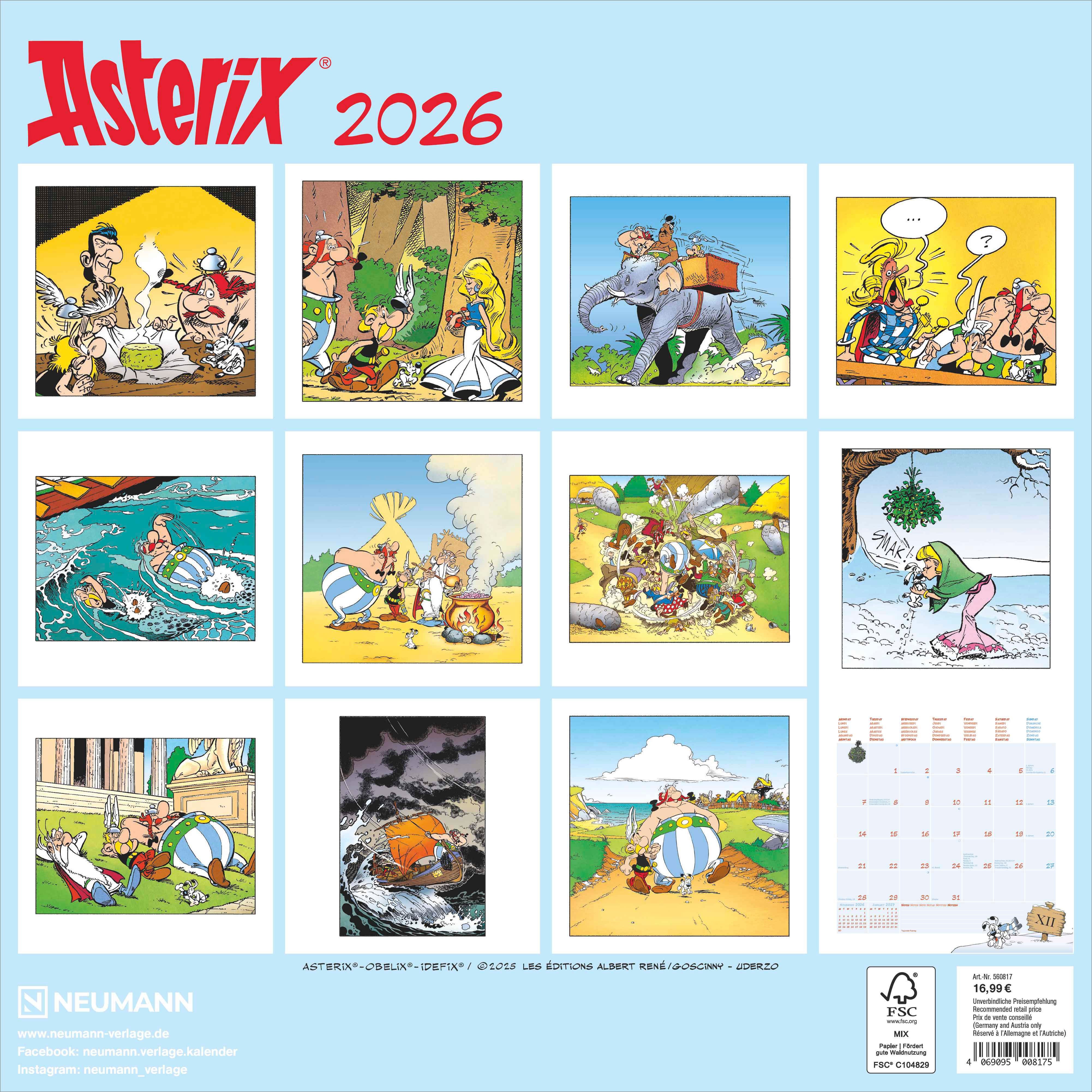 Kalender 2026 30x30 Asterix