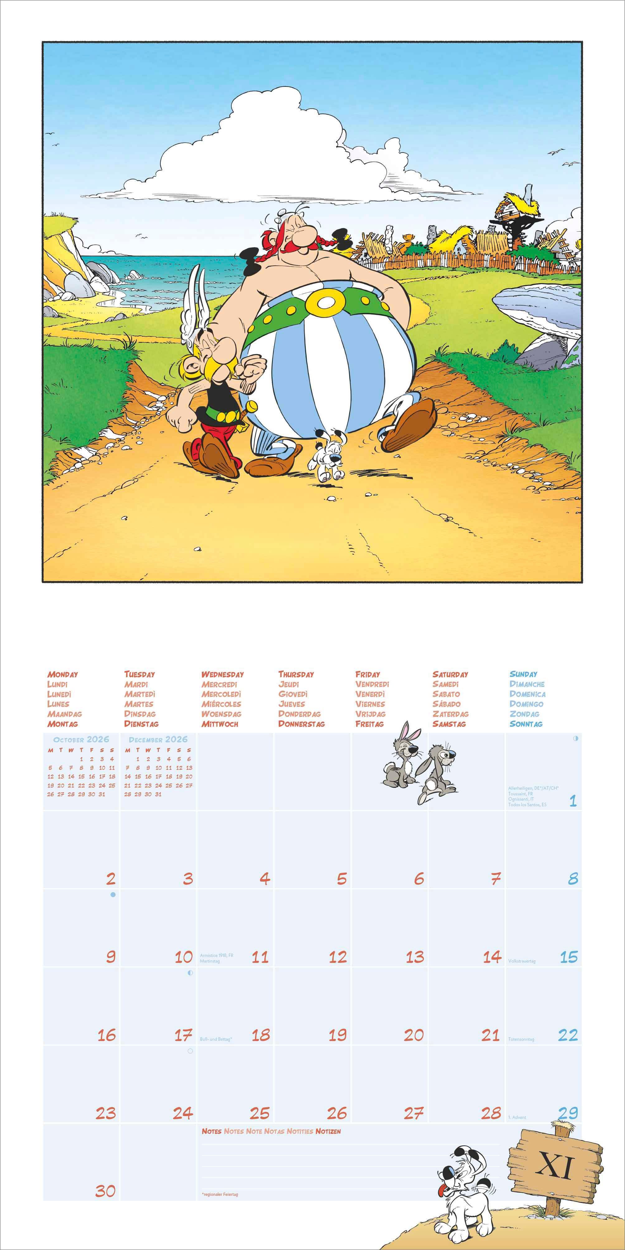 Kalender 2026 30x30 Asterix