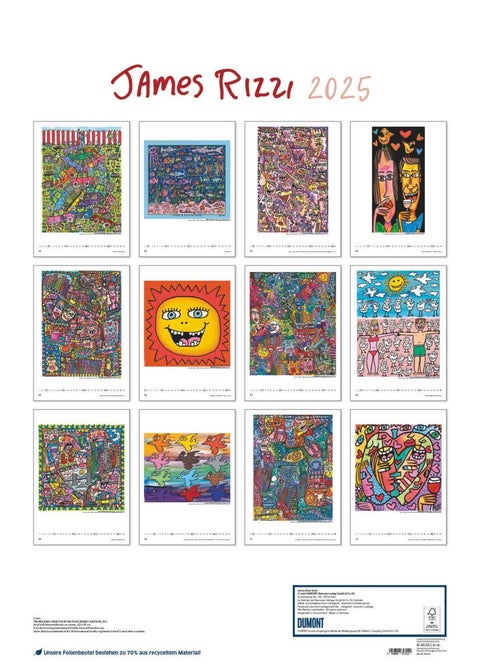 Kalender 2025 James Rizzi 50x70cm