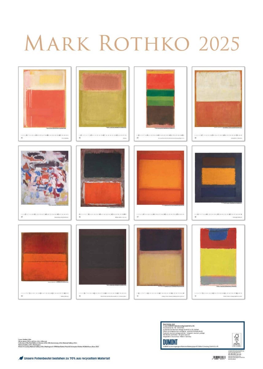 Kalender 2025 Mark Rothko 50x70cm