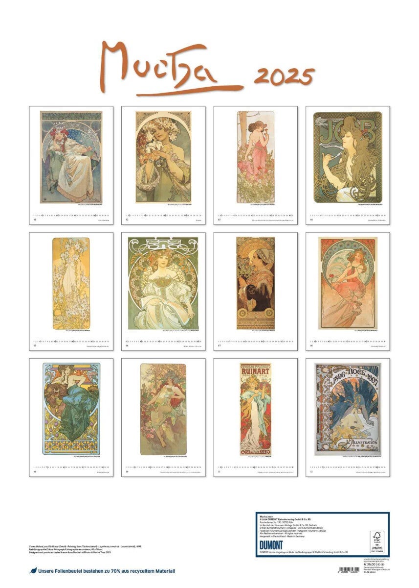 Kalender 2025 Mucha 50x70cm