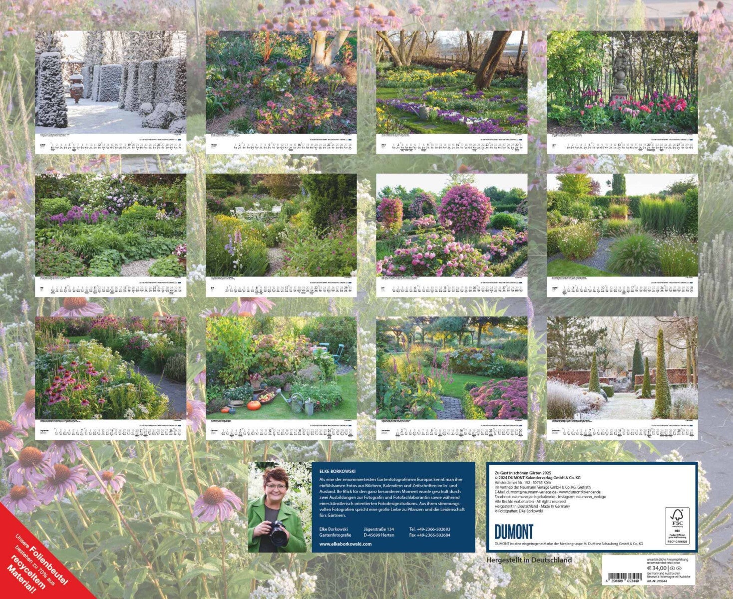 Kalender 2025 Walks in Gardens 52x43cm