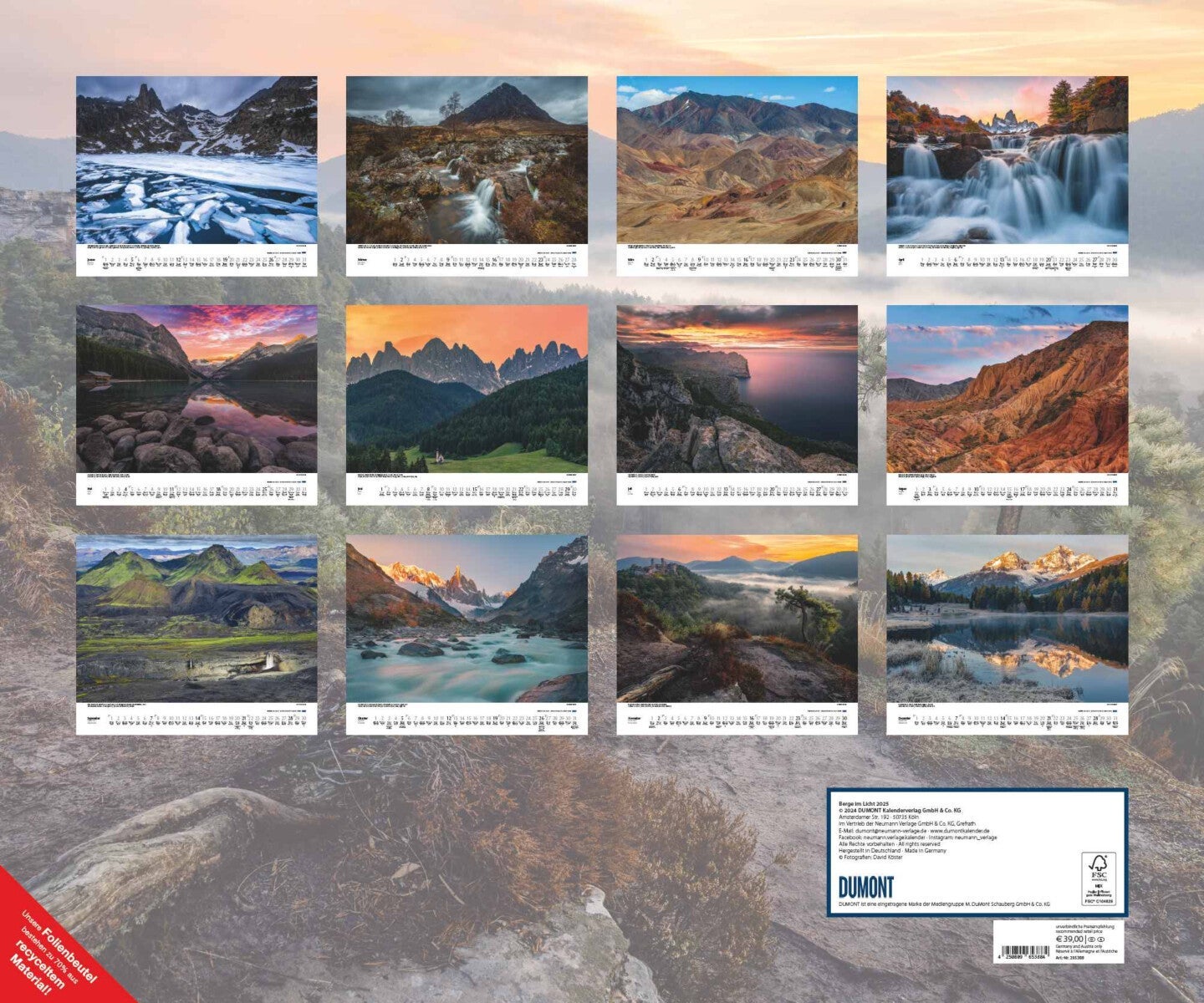 Kalender 2025 Mountains in Light 60x50cm