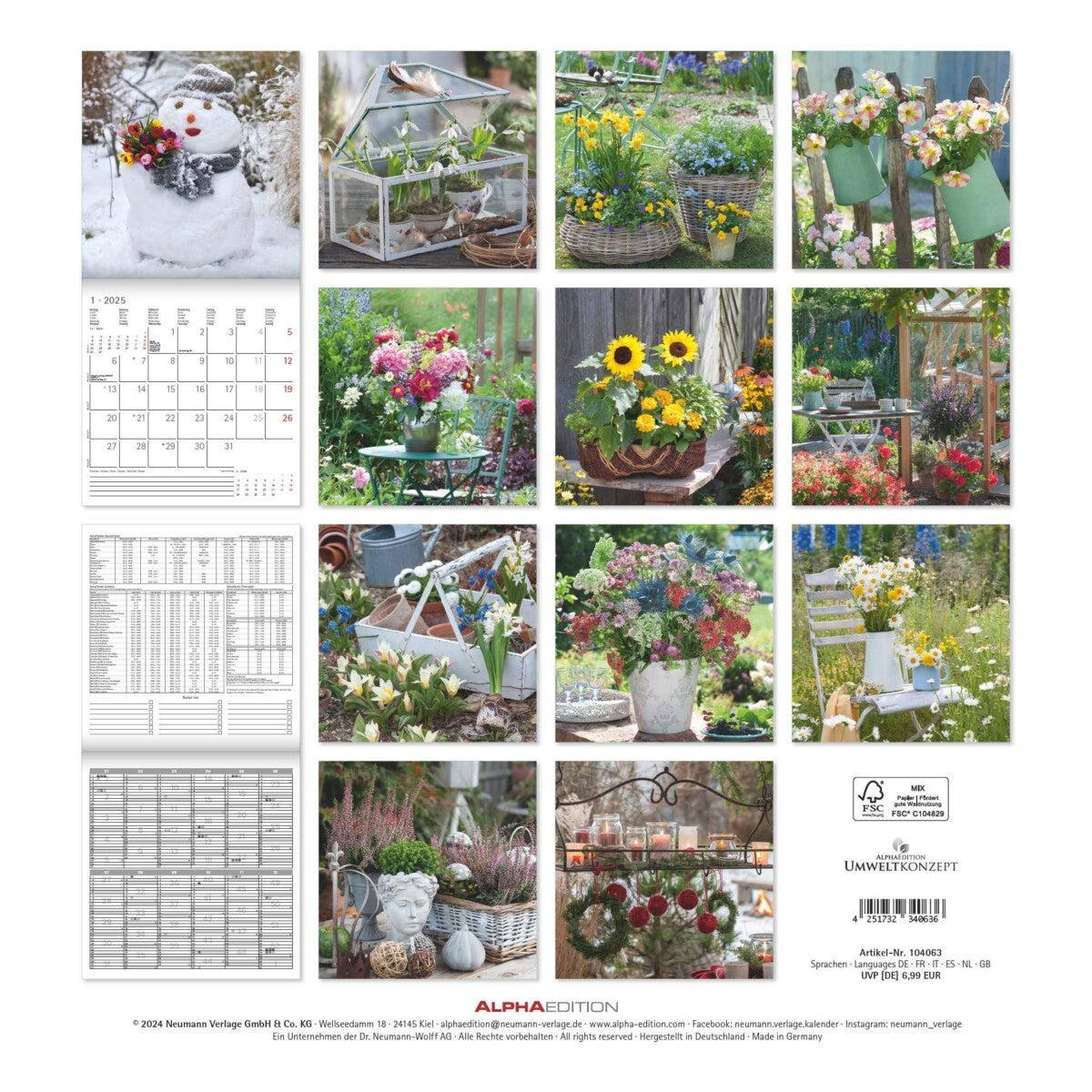 Kalender 2025 Garden Decoration 30x30cm