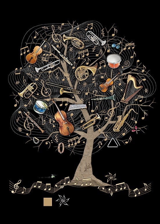 Doble kort 167x118 Jewels  Music Tree
