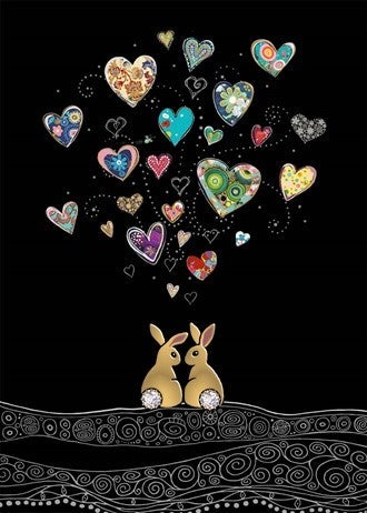 Doble kort 167x118 Jewels  Love Bunnies