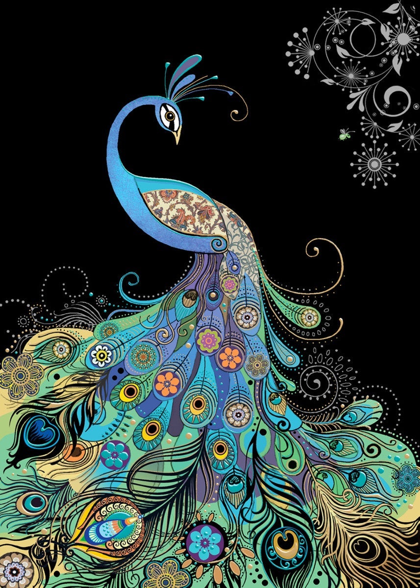 Kort Bug Art Jewels Elegant Peacock