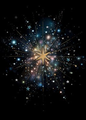 Kort Bug Art Jewels Gold Starburst