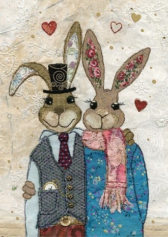 Doble kort 167x118 Amy`s Cards Rabbit Couple