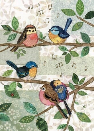 Kort Dobbelt 167x118mm Amy`s Cards Bird Chorous