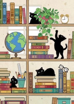 Kort Bug Art Black Ink Book case Kitties